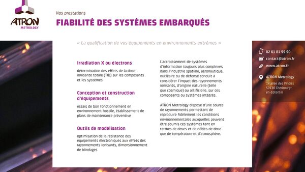 ATRON Metrologie : fiches services