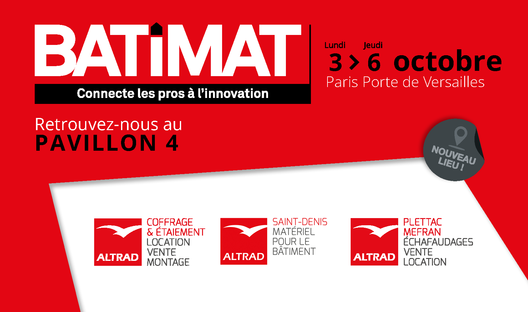 La branche équipement du Groupe Altrad sera présente au mondial du bâtiment : Batimat 2022